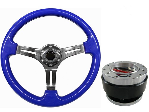 Blue chrome steering wheel - chrome,