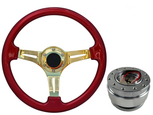 Red gold steering wheel - red, ts