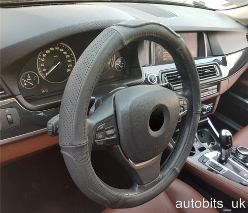 Leather black car steering - leather,