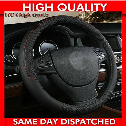 Black leather car - black, steering