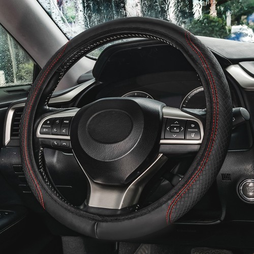 Black car auto steering wheel - black,