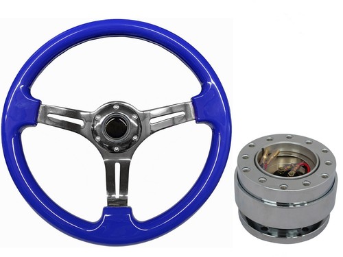 Blue chrome steering wheel - chrome,